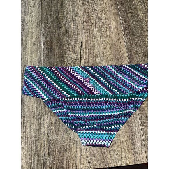 PrAna NWT UPF 50+ Lavana Bathing Suit Bottom Purple Teal Polka Dots XL - Picture 5 of 6
